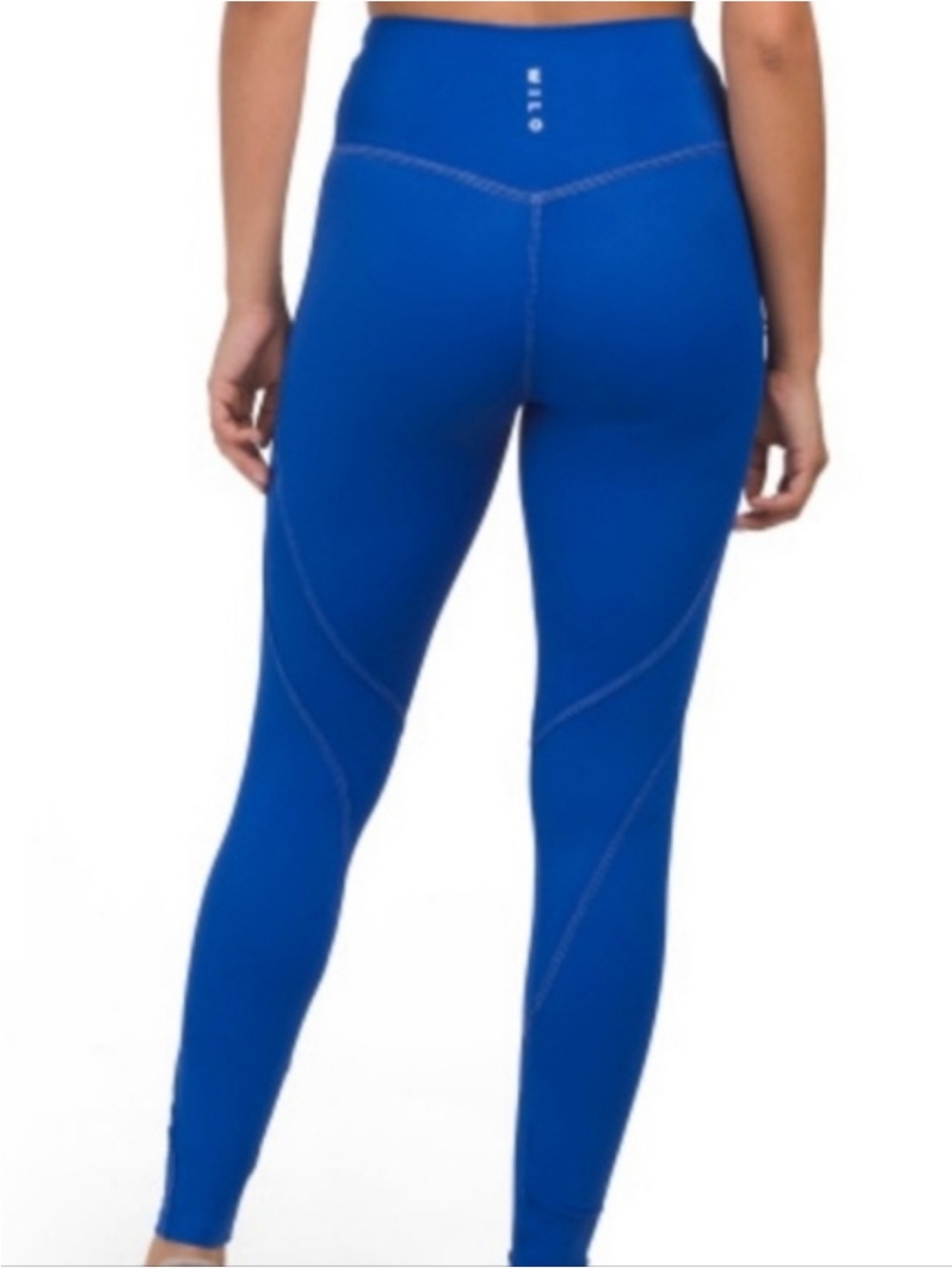 Wilo The Label Blue Contour Seam Leggings Athletic Workout Leggings